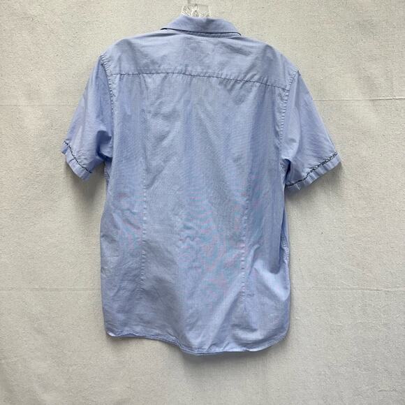 Ted Baker set of 2 men's short sleeve button up tops Size 3 magenta Size 4 blue - Picture 4 of 16